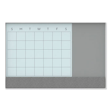 U Brands 3n1 Magnetic Glass Dry Erase Combo Board, 36 X 24, Month View, White Surface And Frame freeshipping - TVN Wholesale